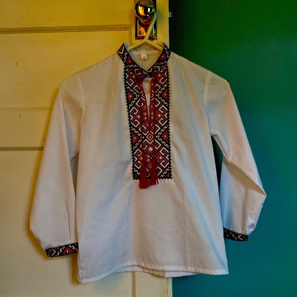 Boys Ukrainian Cross-stitch Shirt
